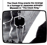 The Clock King enacts his revenge in a homage to Japanese animator Miyazaki in The Clock King.