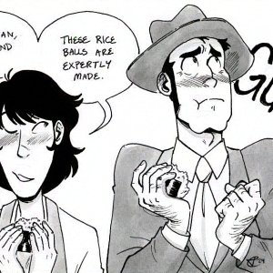 Lupin Weekly Art Prompt: Zenigata is uncomfortable with compliments