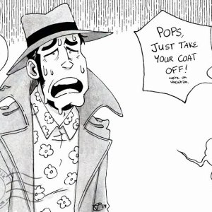 Lupin Weekly Art Prompt: Zenigata’s summer outfit that still has too many layers