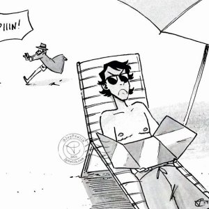 Lupin Weekly Art Prompt: A side or one-off character's time off after their ordeal with Lupin and co.