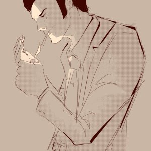 Lupin Lighting a Cig