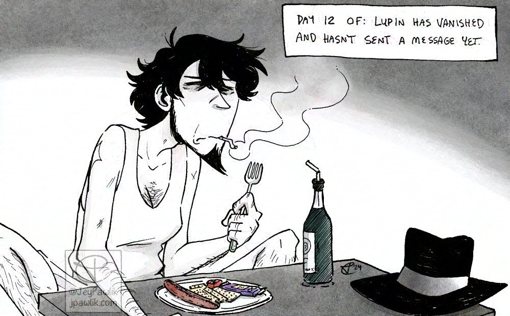 Lupin Weekly Art Prompt: Jigen depression cooking